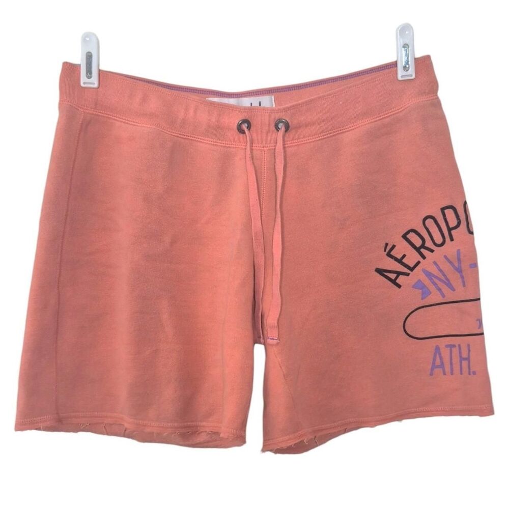 Aeropostale Orange Peach Heritage Shorty Athletic Sweat Shorts Size Medium